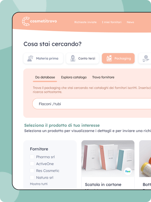 Dashboard Cosmetitrovo su sfondo verde